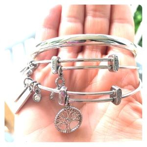 Set of 3 silver toned bracelets. Lia Sophia